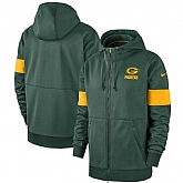 Green Bay Packers Nike Sideline Performance Full Zip Hoodie Green,baseball caps,new era cap wholesale,wholesale hats